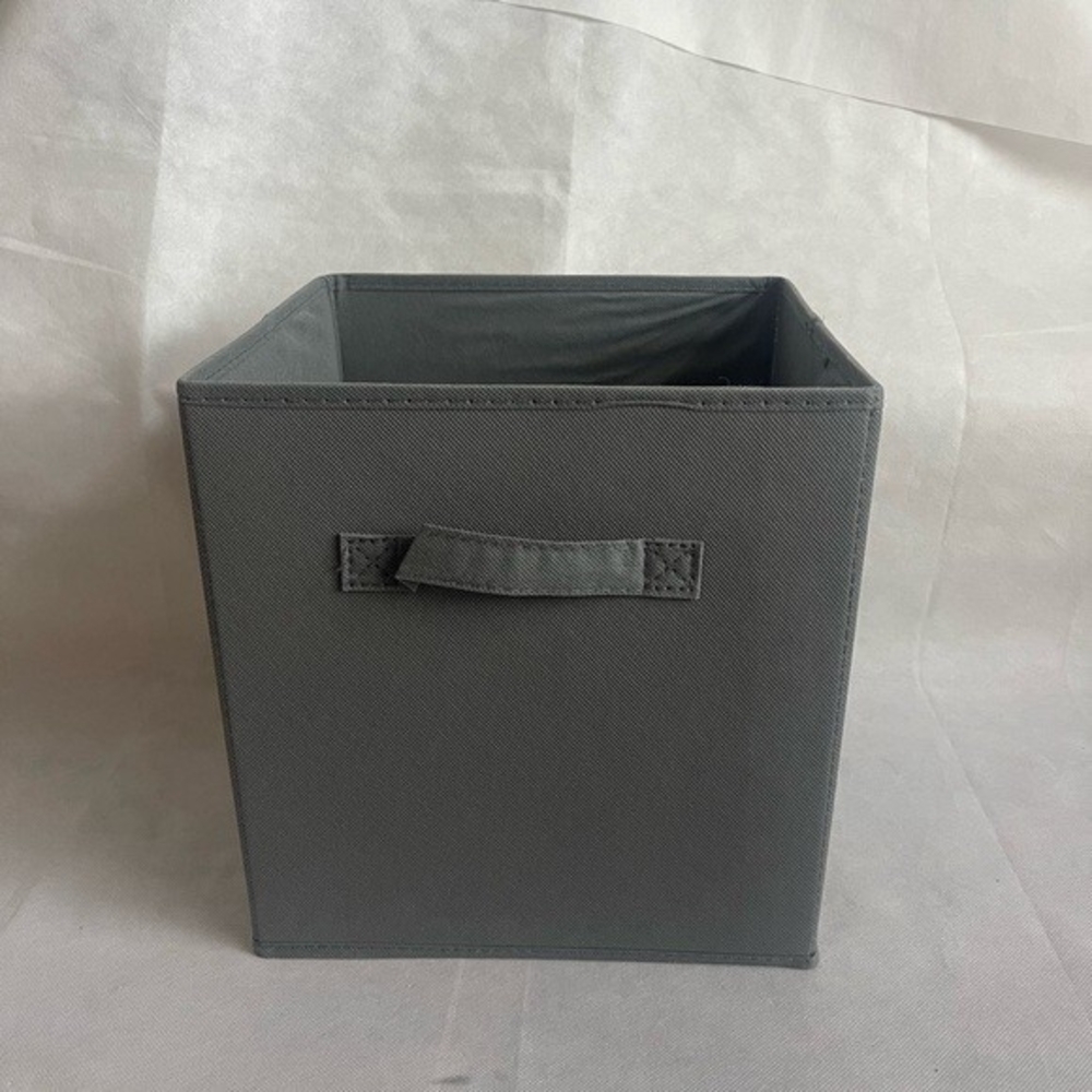 Set of 6 Gray Fabric Storage Cubes 13x13x13 Foldable Bins with Handles NIB - Picture 5 of 6